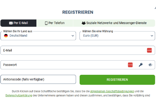 BetLabel Registrierung